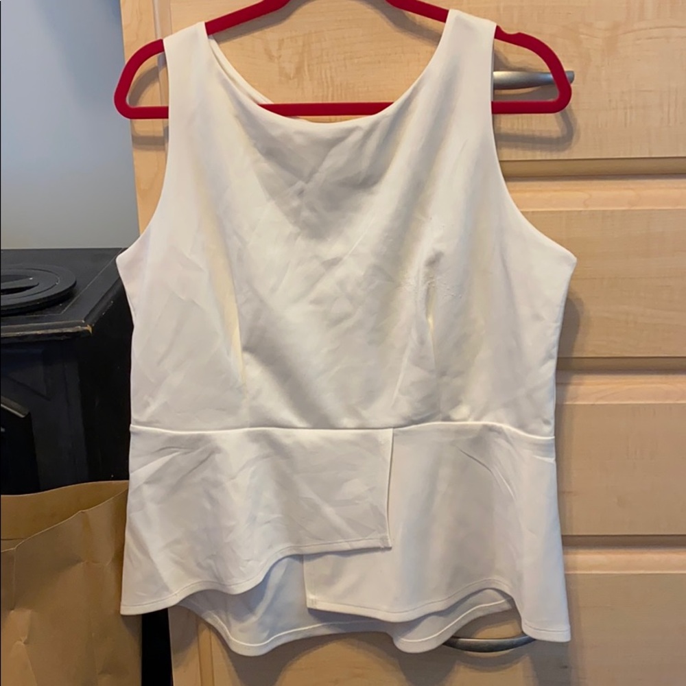 Asymmetric white blouse